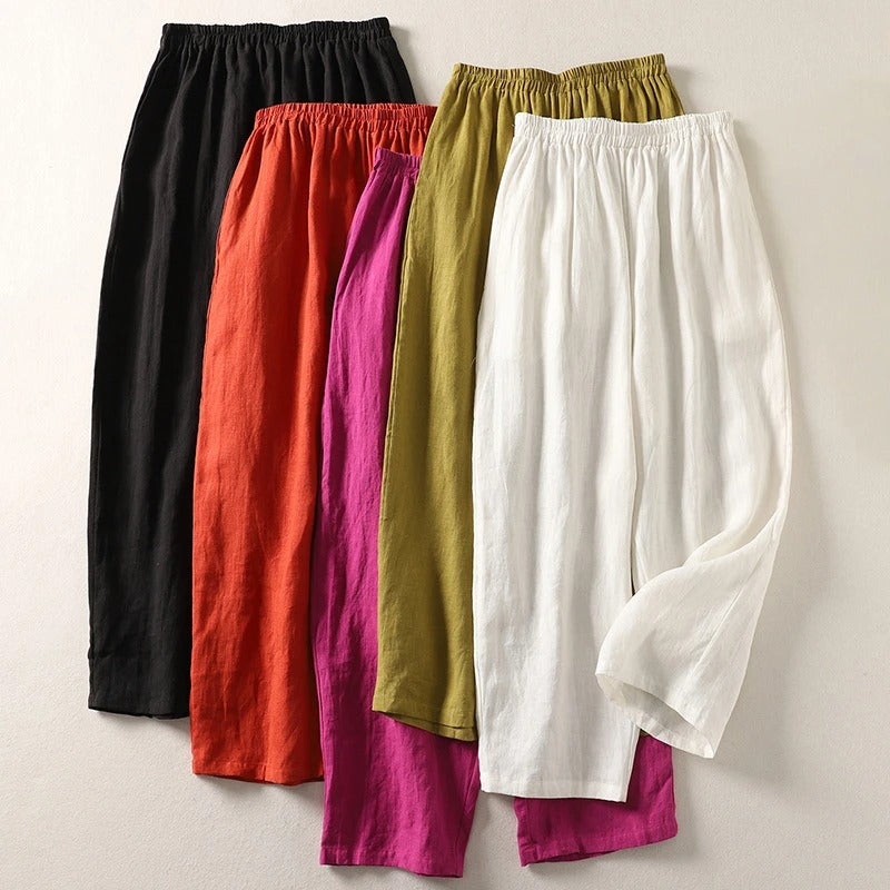 Amalia™ - Pantalon fluide en coton et lin