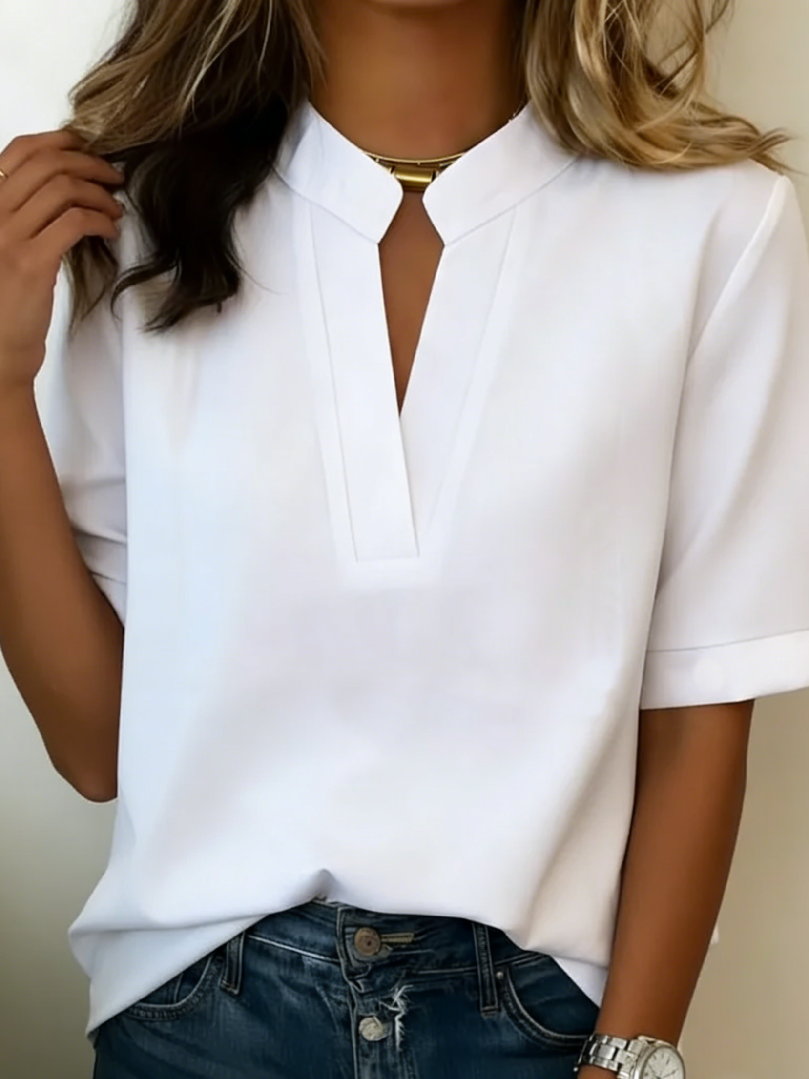 Élise - Blouse élégante au col raffiné