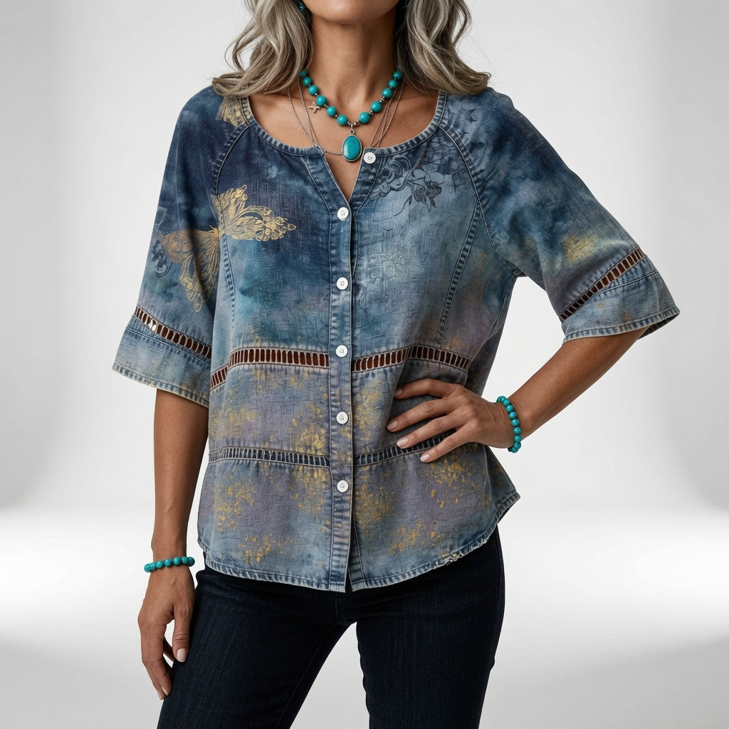 Sylvéria™ — Blouse bohème imprimée élégance quotidienne