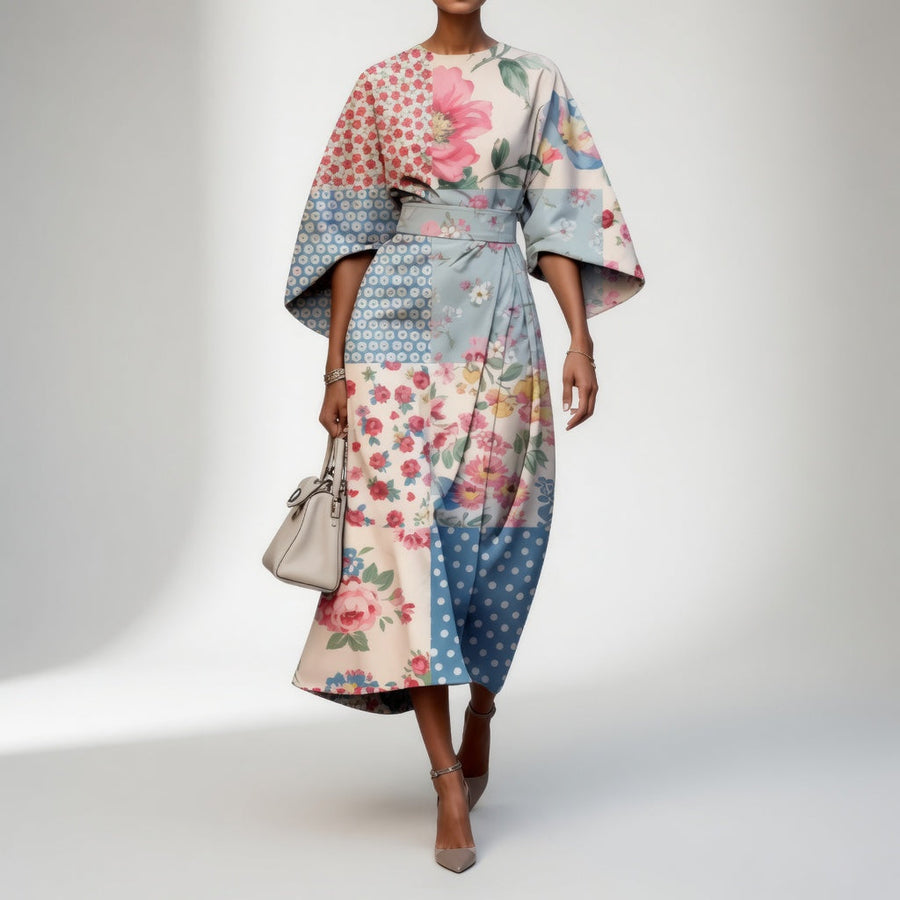 Mirabelle™ – Robe kimono florale, grâce orientale