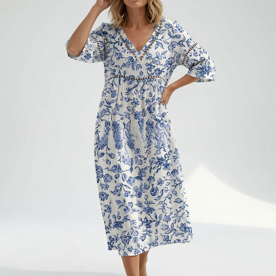 Maricella™ — Robe florale fluide élégance romantique