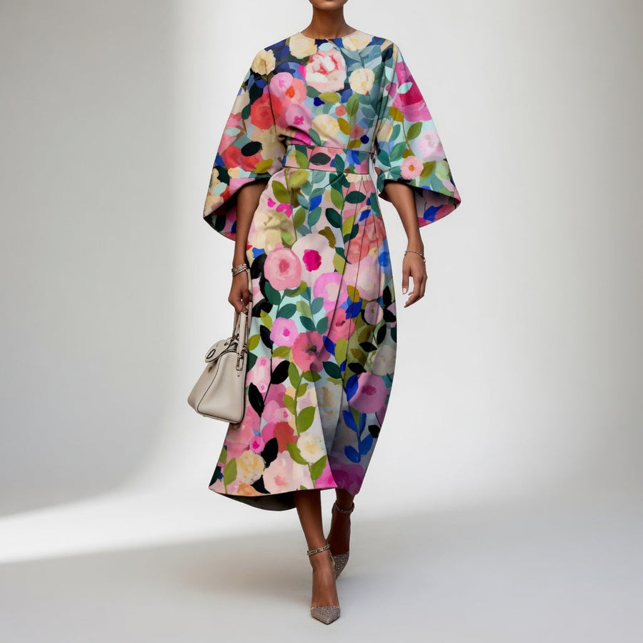 Mirabelle™ – Robe kimono florale, grâce orientale