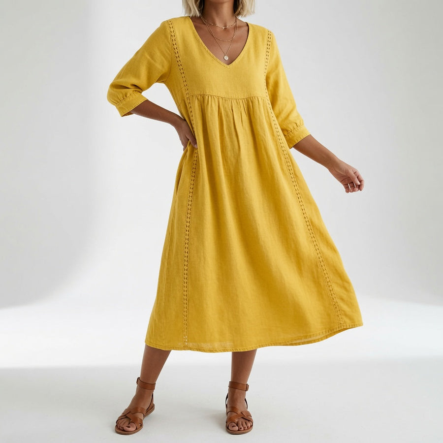 Éléonisse™ — Robe midi fluide élégance naturelle