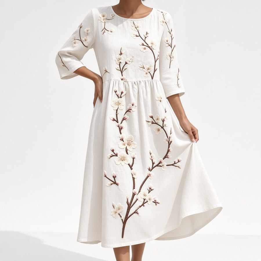 Éloravie™ — Robe brodée fluide charme estival