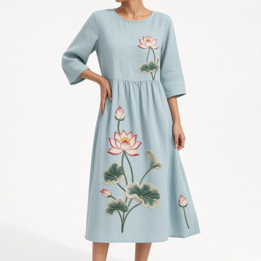 Éloravie™ — Robe brodée fluide charme estival