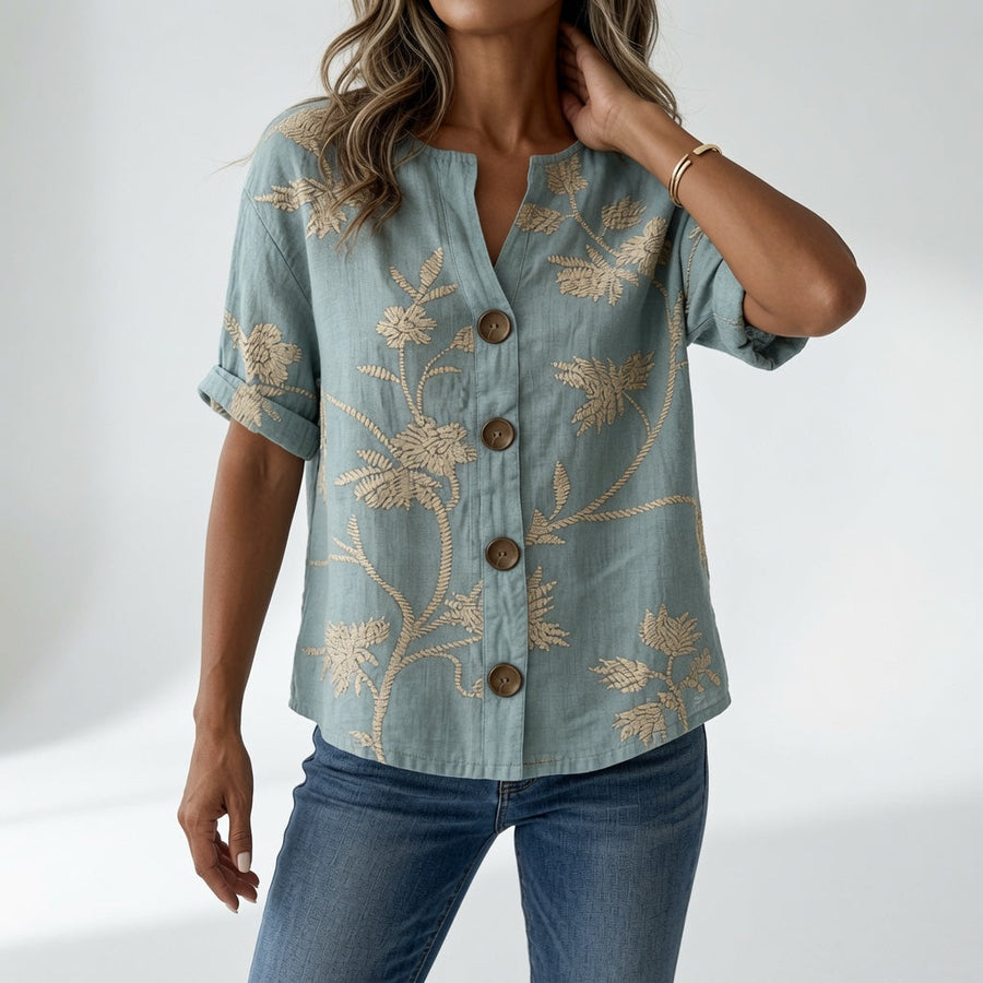 Loréssine™ — Blouse florale élégance quotidienne raffinée