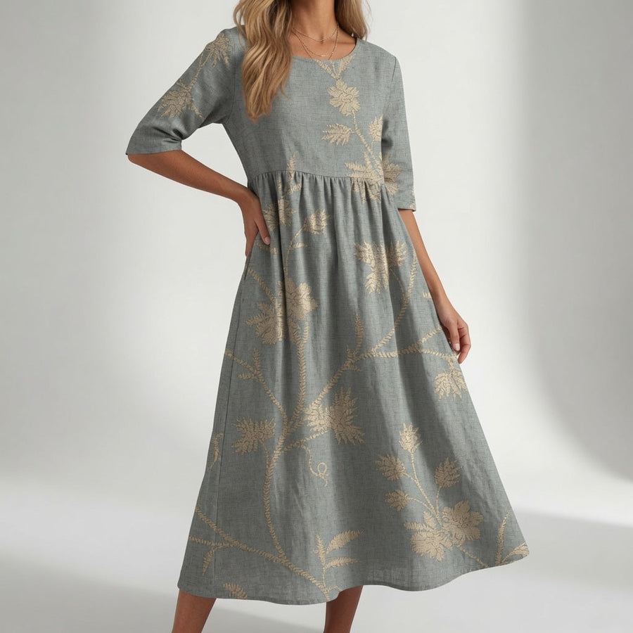 Santorine™ — Robe maxi fleurie col V fluide