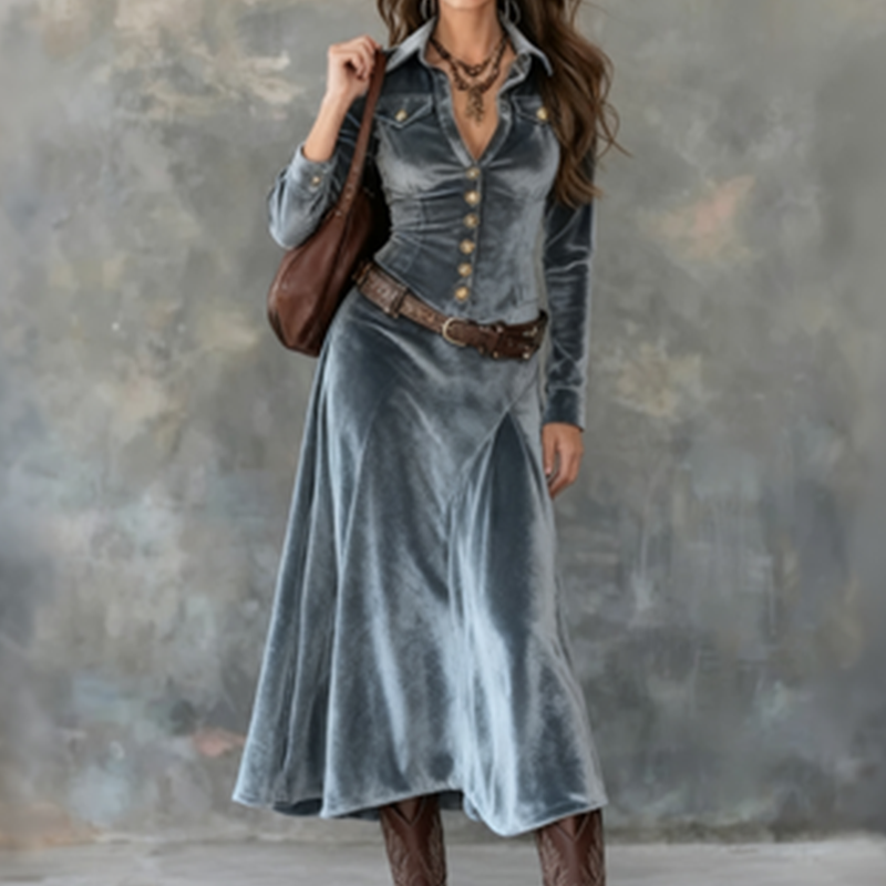 Madeleine™ — Robe élégante à toucher velours